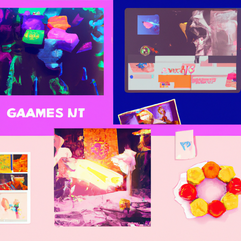 Collage of indie arcade screenshots with HUD elements